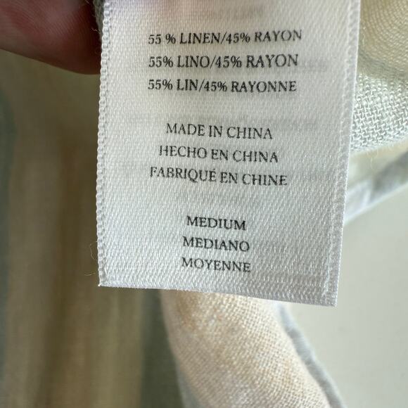 Rails Linen Rayon Jules Rainbow Stripe Sleeveless Hi Low Scoop Hem Tunic Top M - Picture 6 of 9